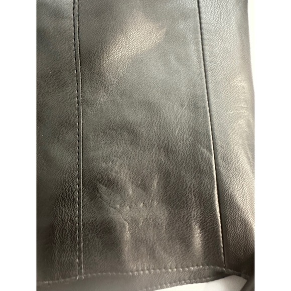 Armani Exchange‎ AX Black Faux Leather Moto Jacket Women's Size S Small - Picture 8 of 10